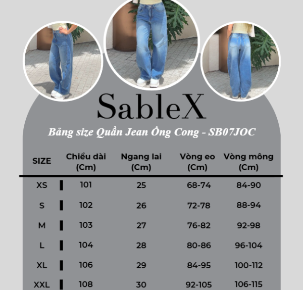 Sablex - [ Quần Jean nữ ] QUẦN JEAN FORM ỐNG CONG – ITEM HOT TREND CỰC TÔN DÁNG mã SB005JCONG. Có đủ size S-XXL