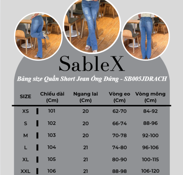 Sablex - [ Quần jean nữ ] QUẦN JEAN ỐNG ĐỨNG RÁCH – CHUẨN GU STREET STYLE HIỆN ĐẠI có đủ size xs-xxl