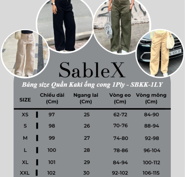 Sablex - QUẦN KAKI FORM ỐNG CONG – CHUẨN STREET STYLE CỰC CHẤT. có Size XS - XXL, dễ phối đồ, hack dáng