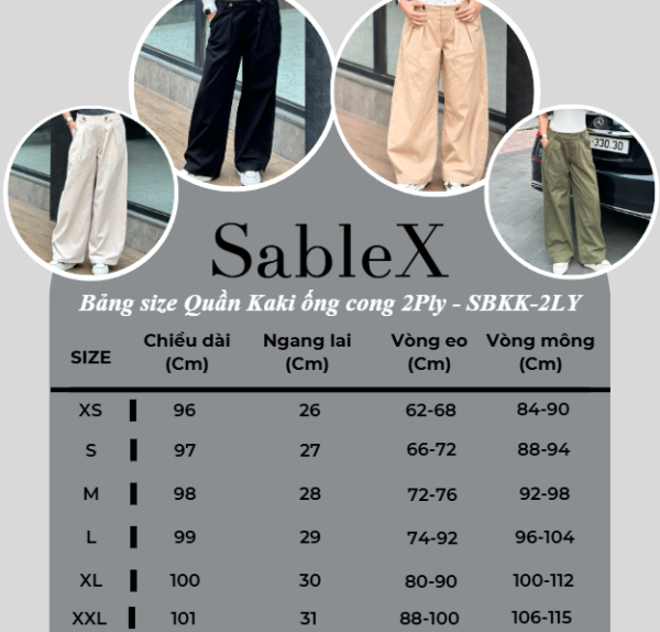 Sablex - QUẦN KAKI FORM ỐNG CONG – CHUẨN STREET STYLE CỰC CHẤT. có Size XS - XXL, dễ phối đồ, hack dáng